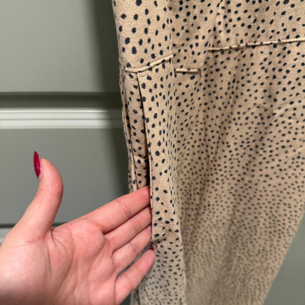 Abercrombie Polka Dot Front Twist Jumpsuit Smocked Wide Leg 26" Inseam Small - Picture 6 of 10